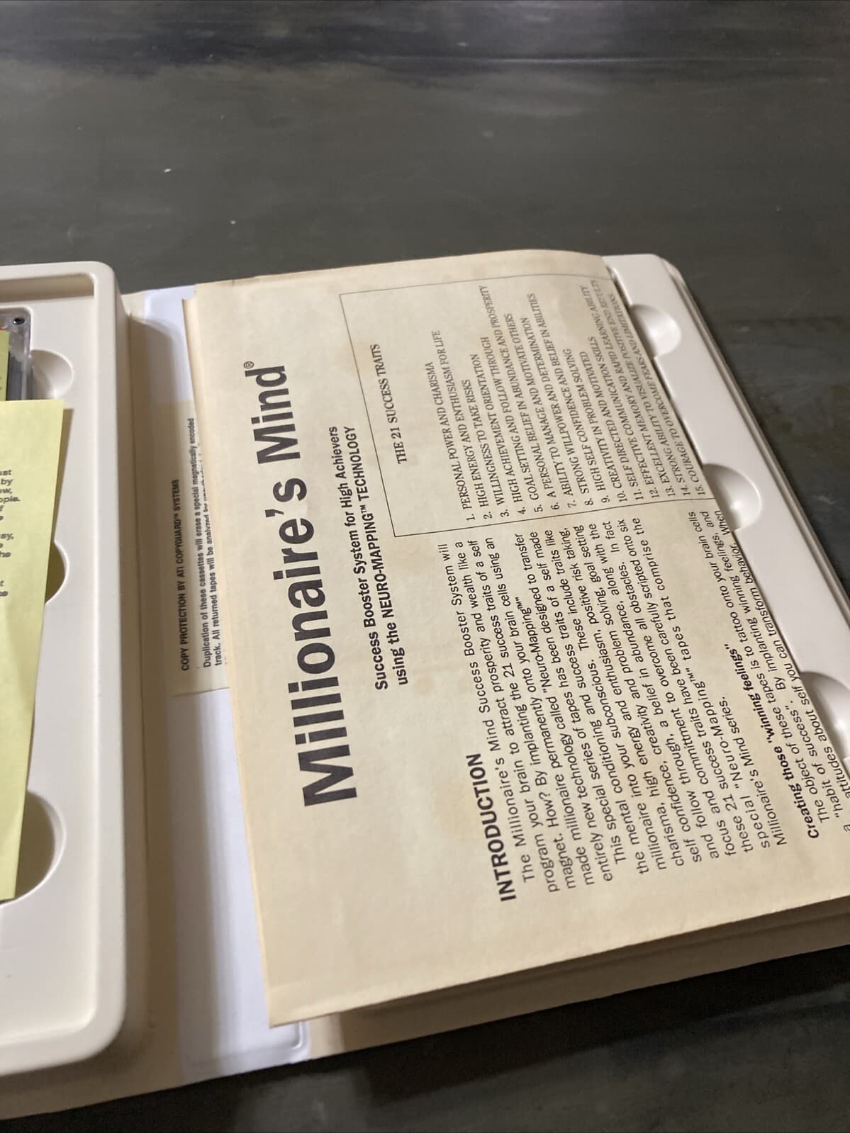 ZYGON MILLIONAIRES MIND CASSETTES VTG Neuro Mapping Tool 4