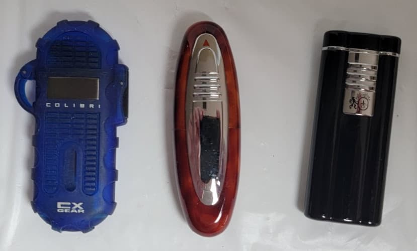Lot of 3 Colibri Lighters - Jet Flame Butane - For Parts or Repair - As-Is No Re 4