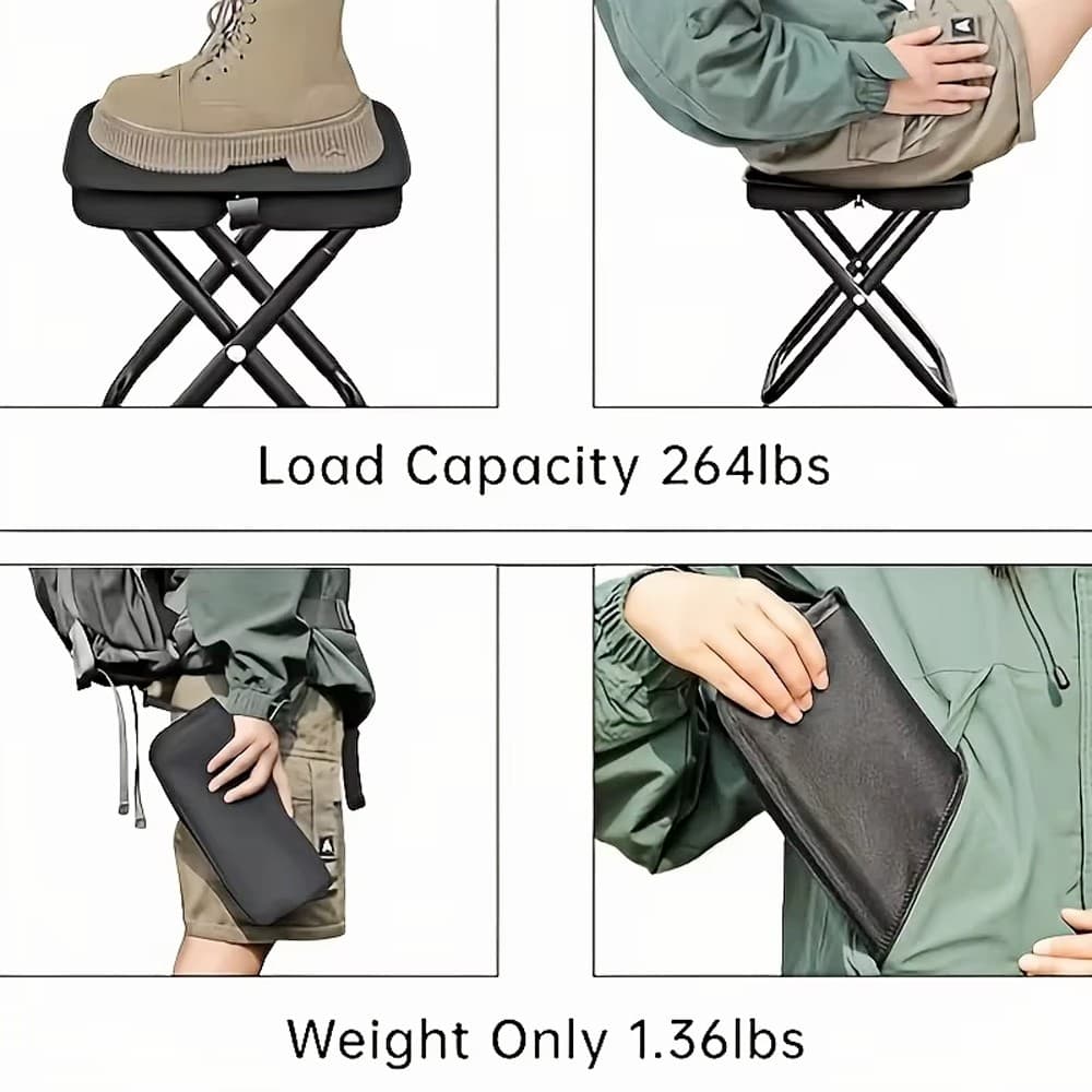 Portable Foldable Stool Handbag Chair Fishing Camping Garden Small Pocket Stool 5