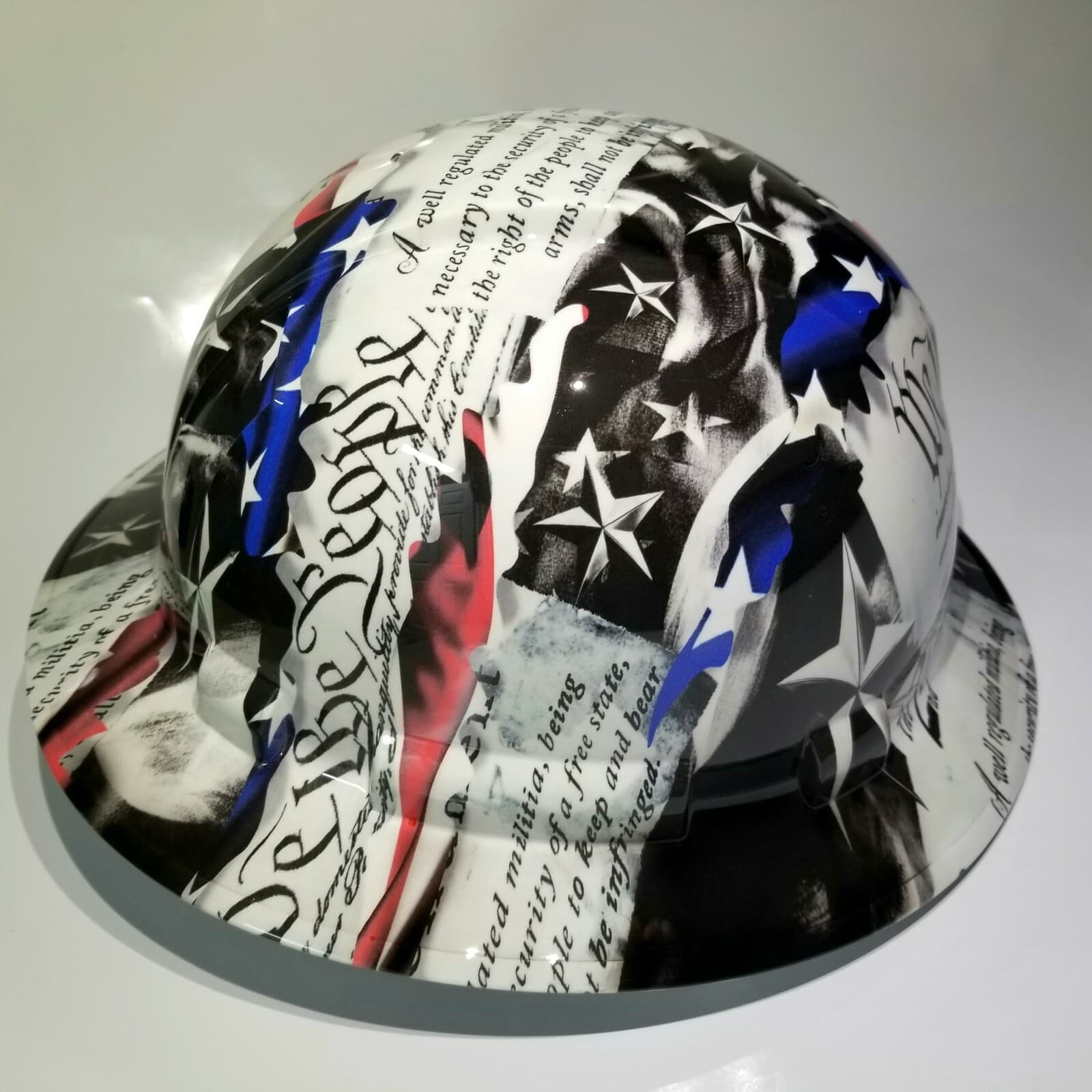 NEW FULL BRIM Hard Hat custom hydro dipped 2ND AMENDMENT IN YOUR FACE EDITION  2