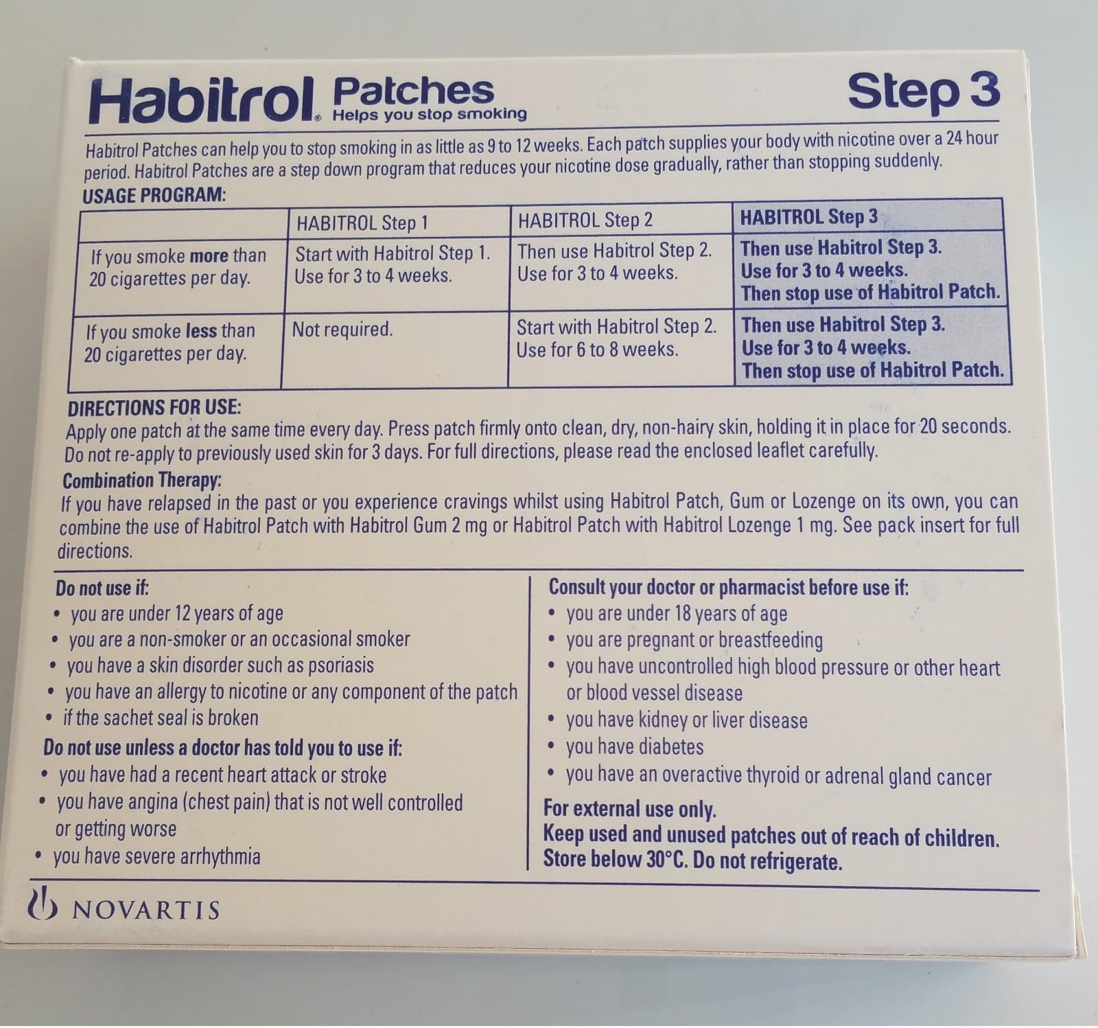 STEP 3 HABITROL TRANSDERMAL NICOTINE PATCH 7 mg (10 boxes 280 patches) 02/2027 2
