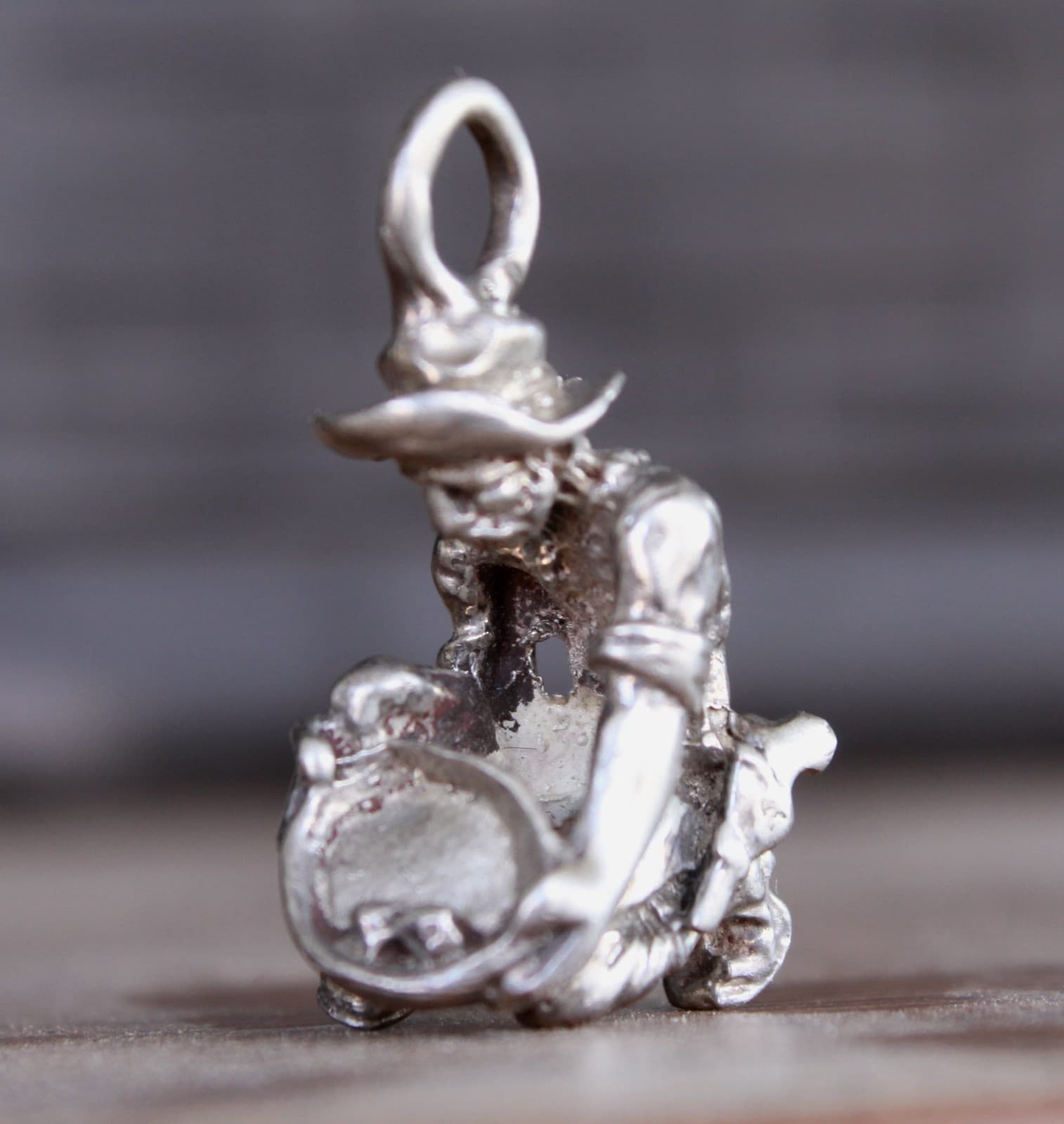 Gold Panner Prospector Figure Solid Sterling Silver pendant casting 2