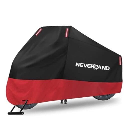 Motorcycle Cover Waterproof Outdoor, 300D Motorcycle Cover Heavy L(Up to 86")