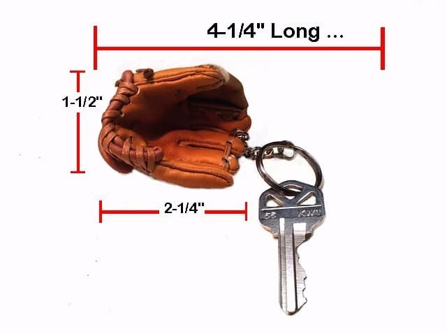 Baseball, Softball Glove, Key Ring Made of Real Leather 1" Round Split Key Ring 2