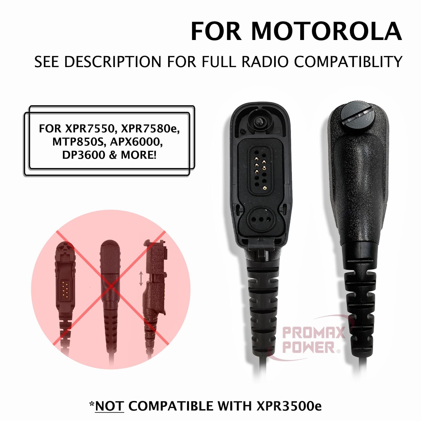 PTT Shoulder Speaker Microphone w/ Emergency Button for Motorola APX900 XPR7550 3