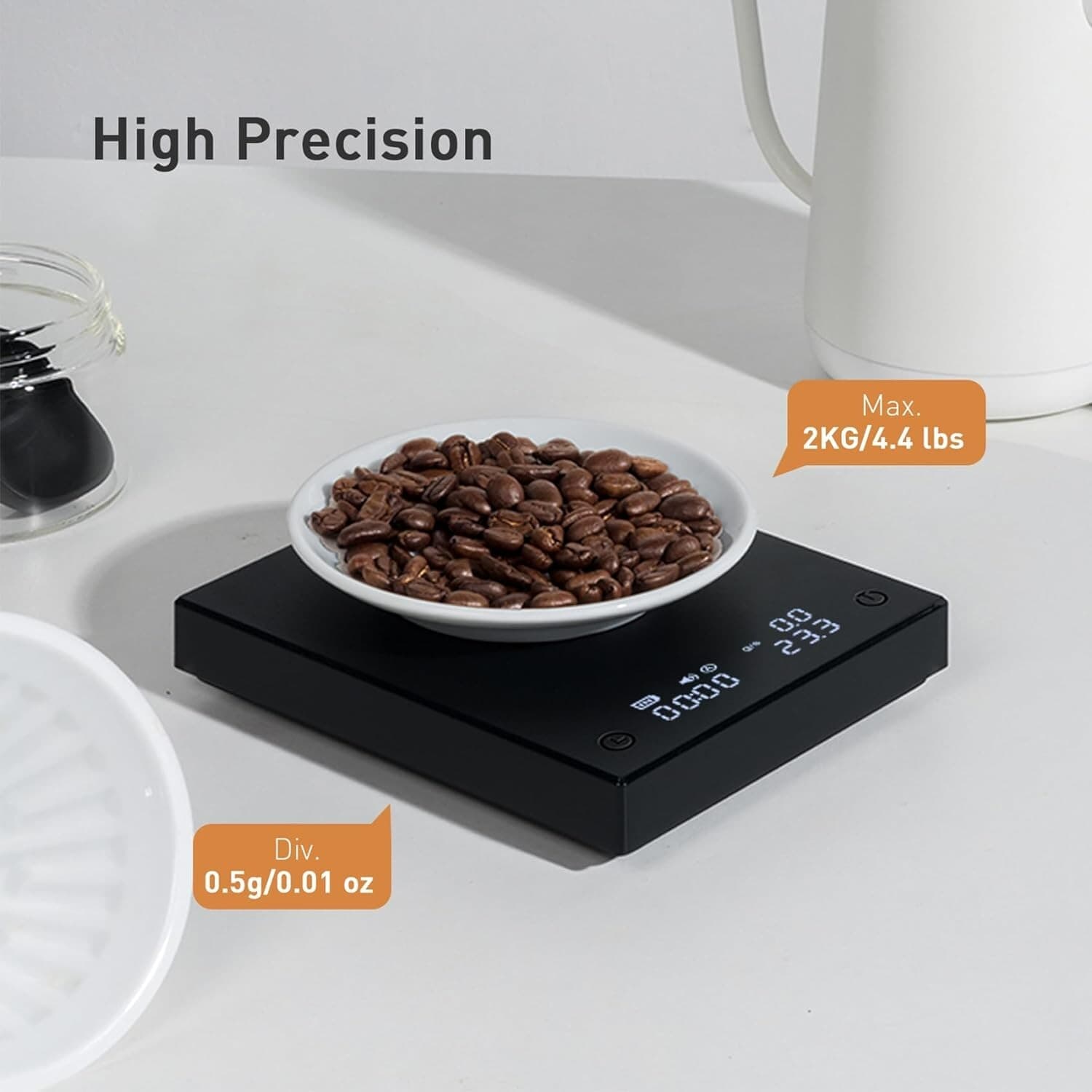 TIMEMORE Coffee Scale Basic 2.0 Electronic Espresso Scale with Water Flow Rate 3