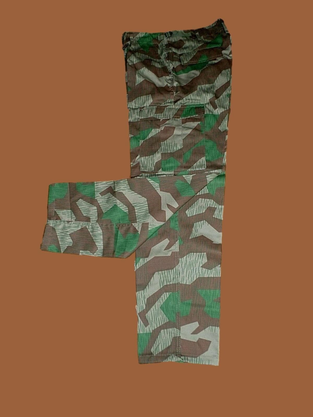 GERMAN SPLINTER CAMOUFLAGE PANTS MILITARY BDU CARGO 6 POCKET FATIGUE TROUSERS 2