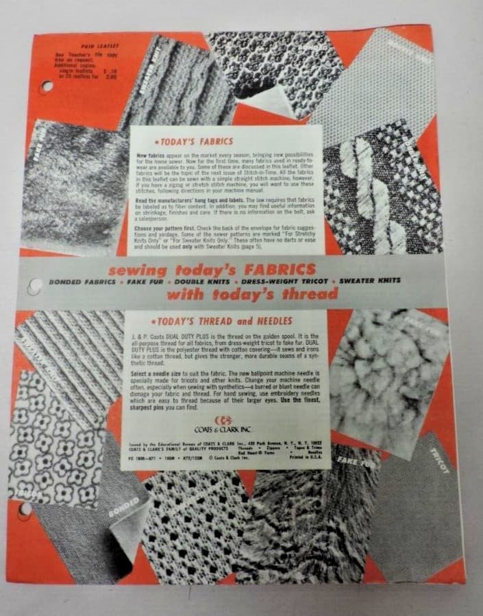 4 1970s Interfacing/Sewing Educational/Reference Pamphlets Lot 3