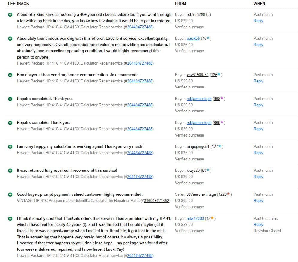 Hewlett Packard HP 41C 41CV 41CX Calculator Repair service 6