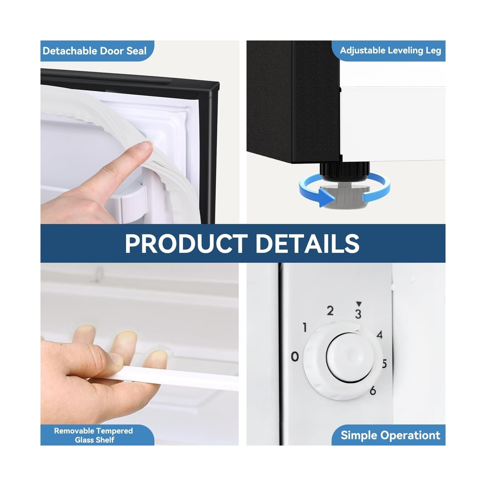 Frestec 1.7 Cu.Ft Mini Fridge with Freezer,Mini Fridge for Bedroom,Small Refr... 5