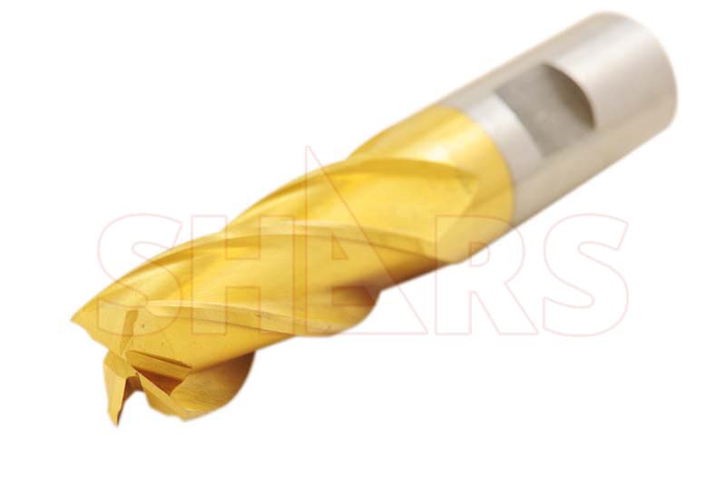 Shars 10 Pcs 3/16-3/4" HSS Four 4 Flute Tin Coated HSS Single End Mill Set S} 4