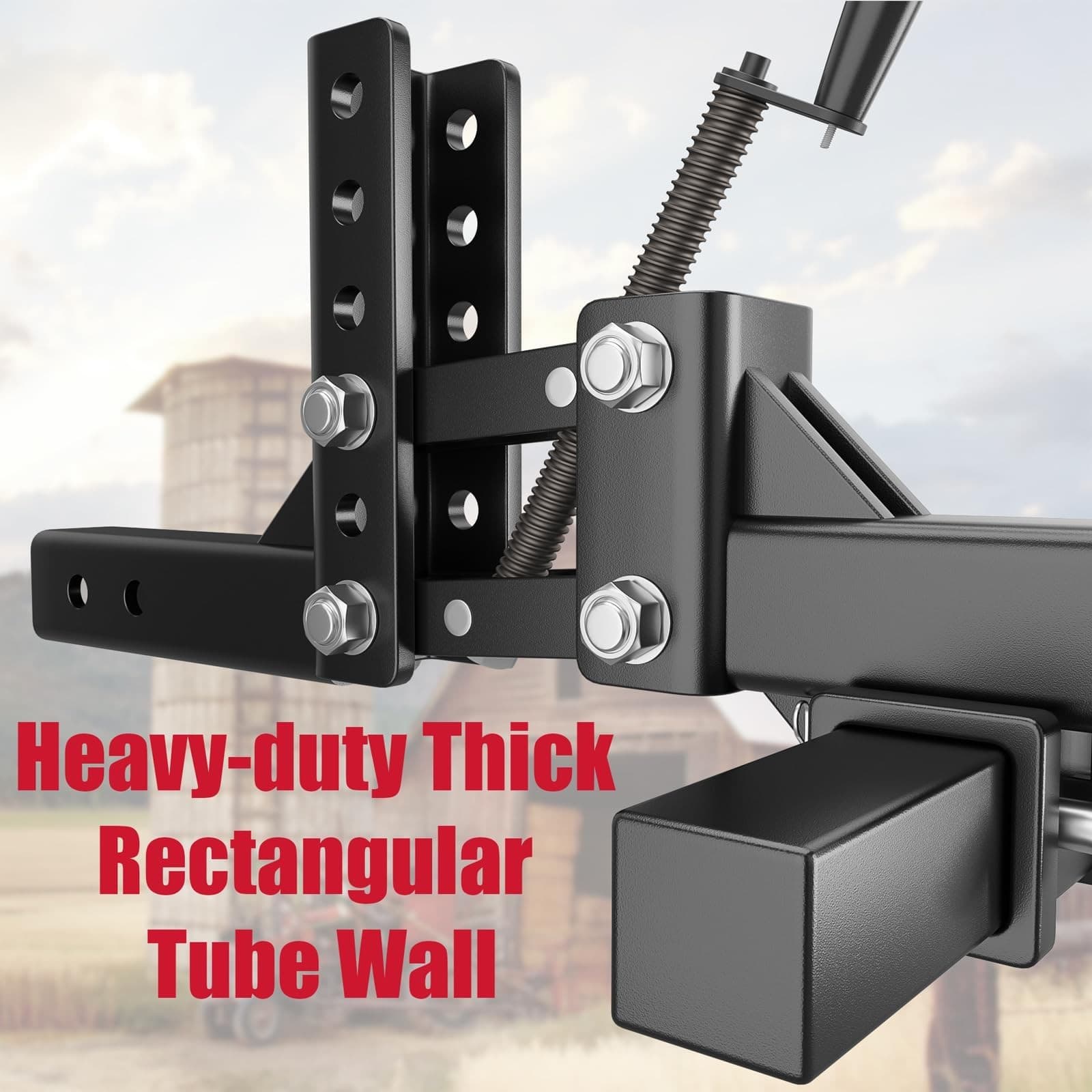 50" Manual Implement Lift, 1-Point and 2-Inch Receiver for ATV/UTV Tractors 6