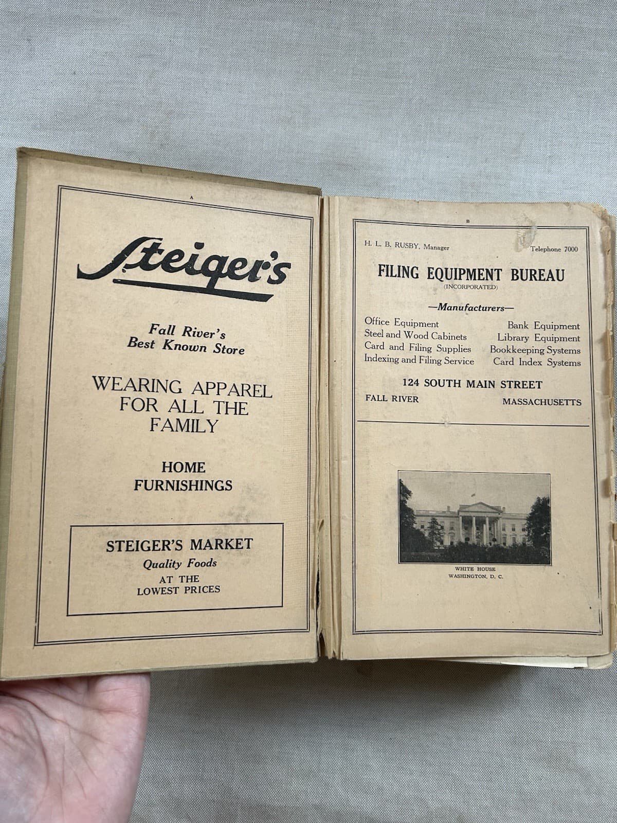 1929 FALL RIVER MA City Directory Genealogy Business Listings Local History Vtg 6