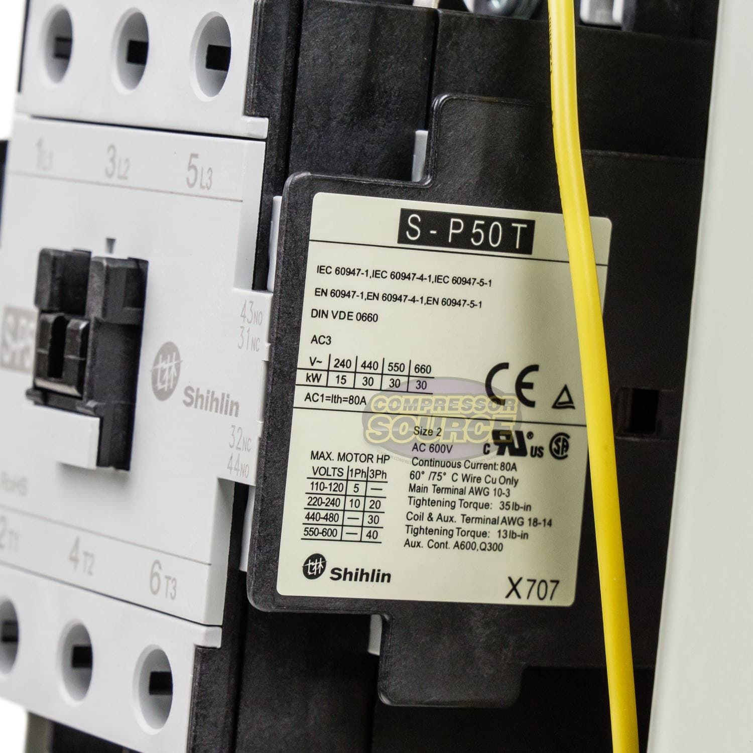 Shihlin 15 HP Three Phase Magnetic Starter Motor Control Switch 208/240V P50T 6