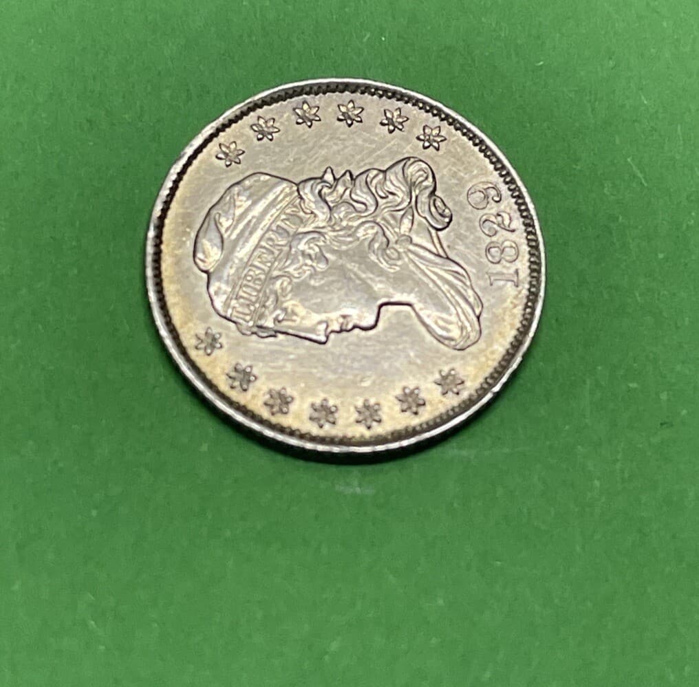 1829 Capped Bust Half Dime H10c BU High Grade  Hair-lined Obverse 6