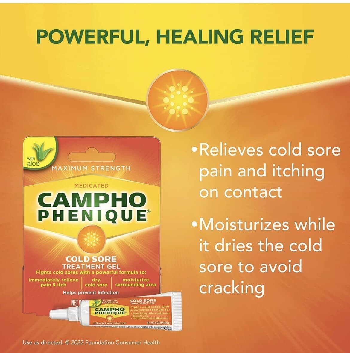 Campho Phenique Cold Sore and Fever Blister Treatment for Lips, Maximum Strength 2