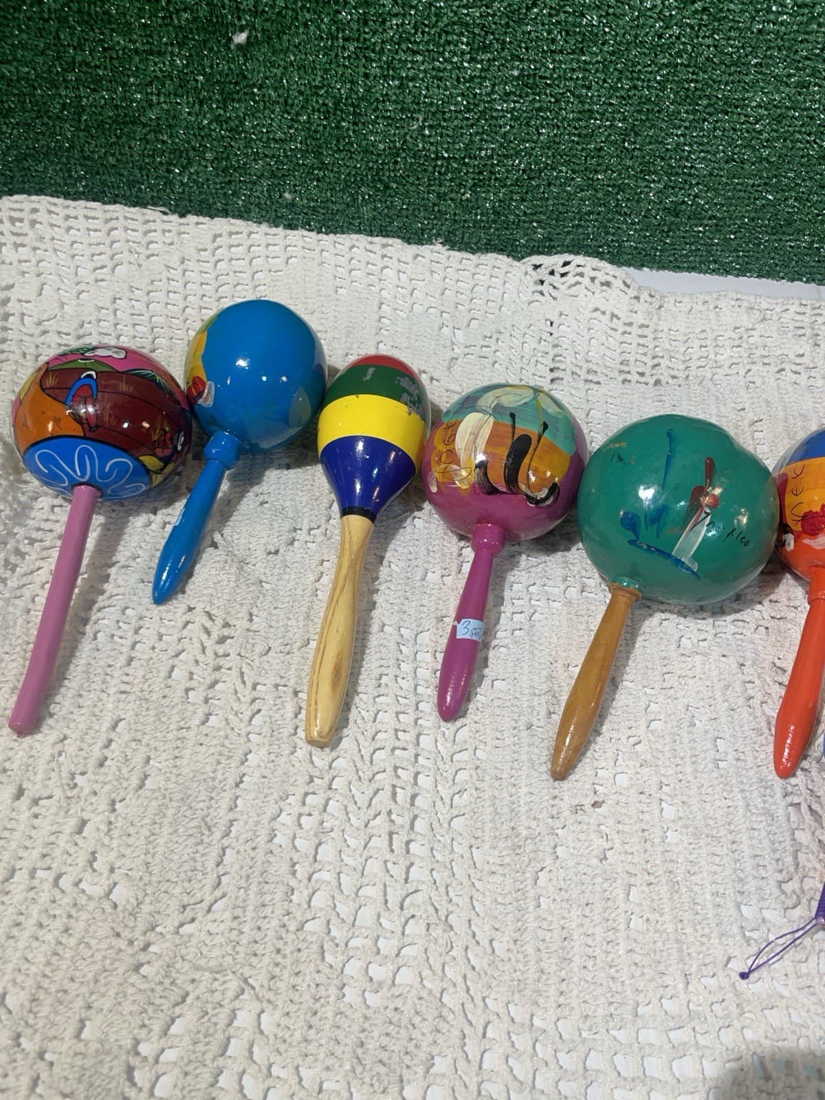 Lot Of 7 Vintage Maracas See Pictures Details/Wear 5