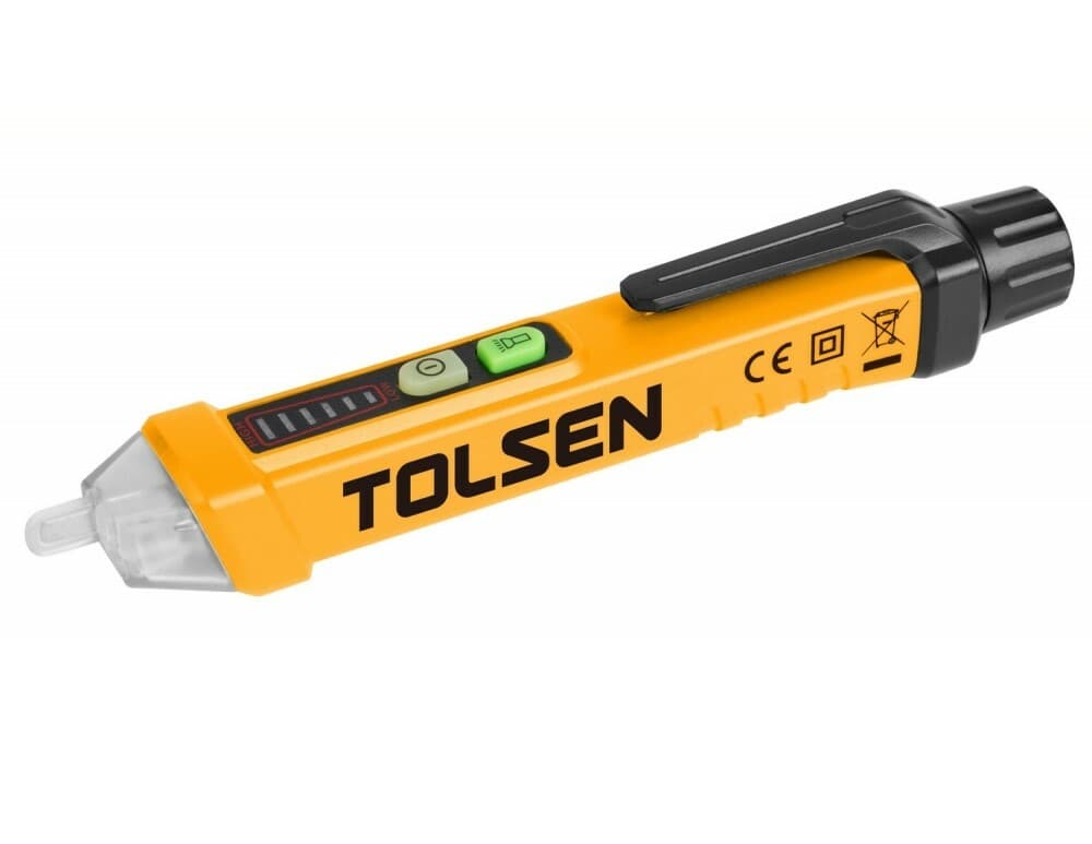 TOLSEN NON-CONTACT VOLTAGE DETECTOR WIRE TESTER PEN AC 12-1000V 115V 220V LED 2