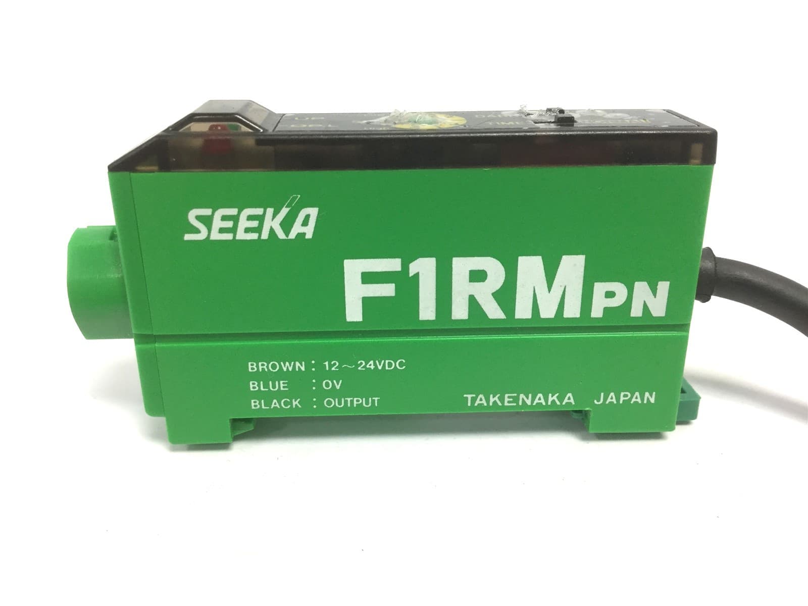 Seeka F1RM-PN Fiber Optic Sensor, Brown: 12-24VDC, Blue: 0VDC, Black: Output 2