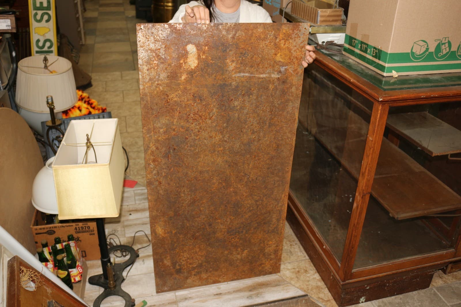 Large 24"x48" Vintage Ice 100Lbs $4.99 Beer Soda Pop General Store Metal Sign 4