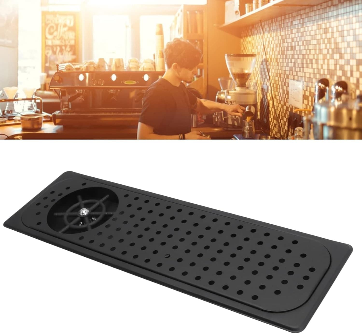 Glass Rinser 304 Stainless Steel Cup Washer Bar Sink Drip Tray Black #R018 3