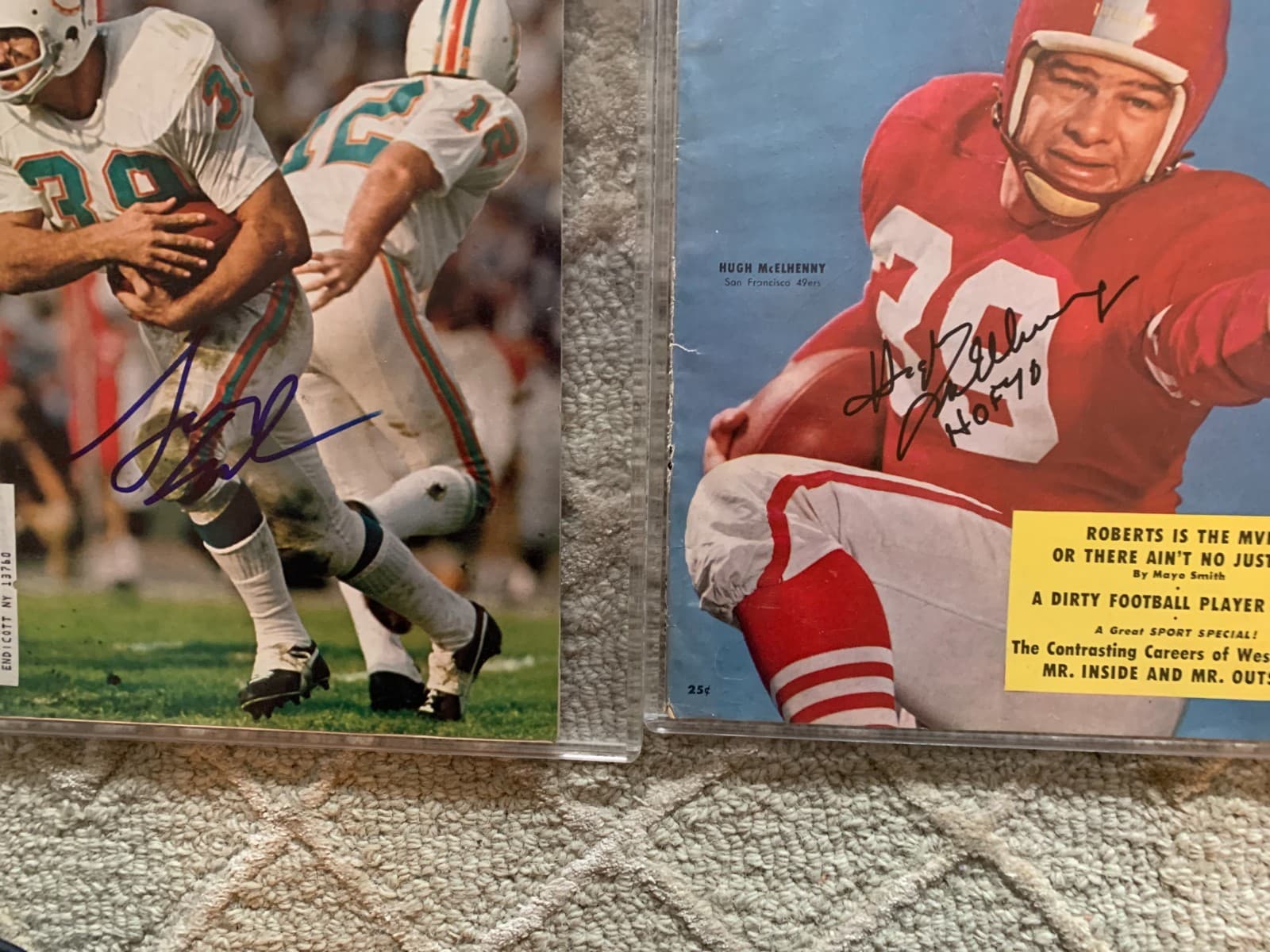 FOOTBALL HOF AUTO SIGNED  Lot Thurman Thomas, Eric Dickerson, Csonka, McElhenny 3