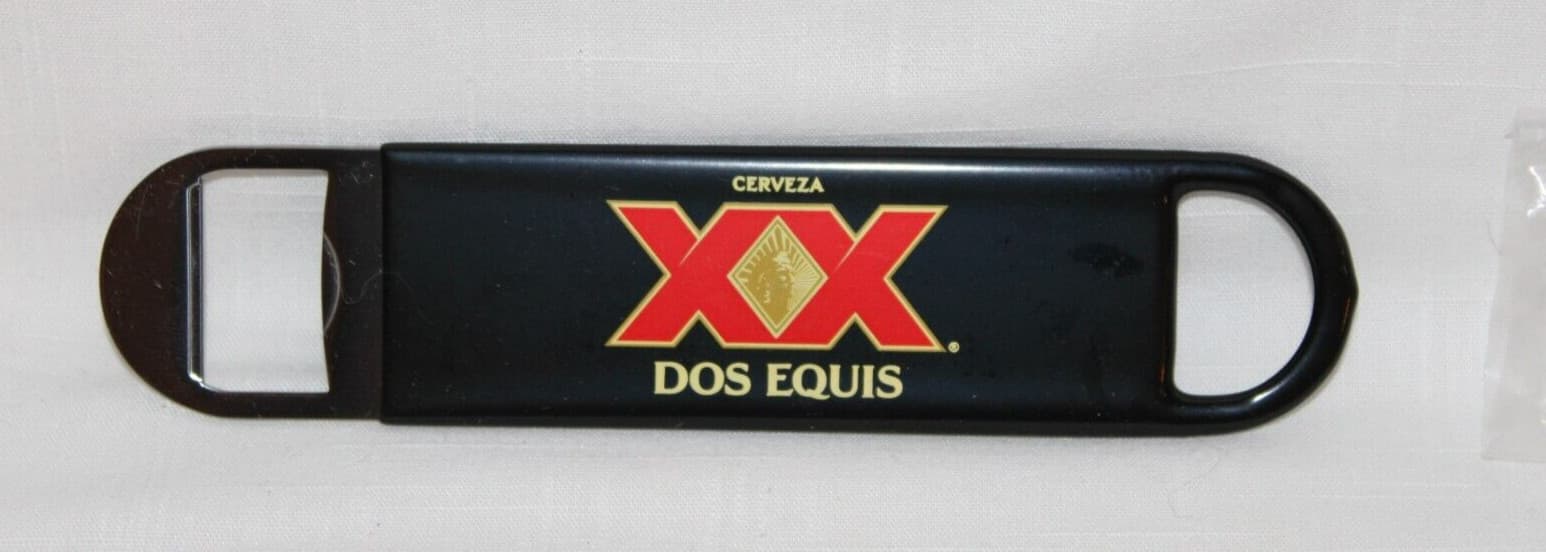2 NEW 7" Dos Equis Stay Thirsty Metal Bar Key Bottle Opener Rubber Coating -G0 2