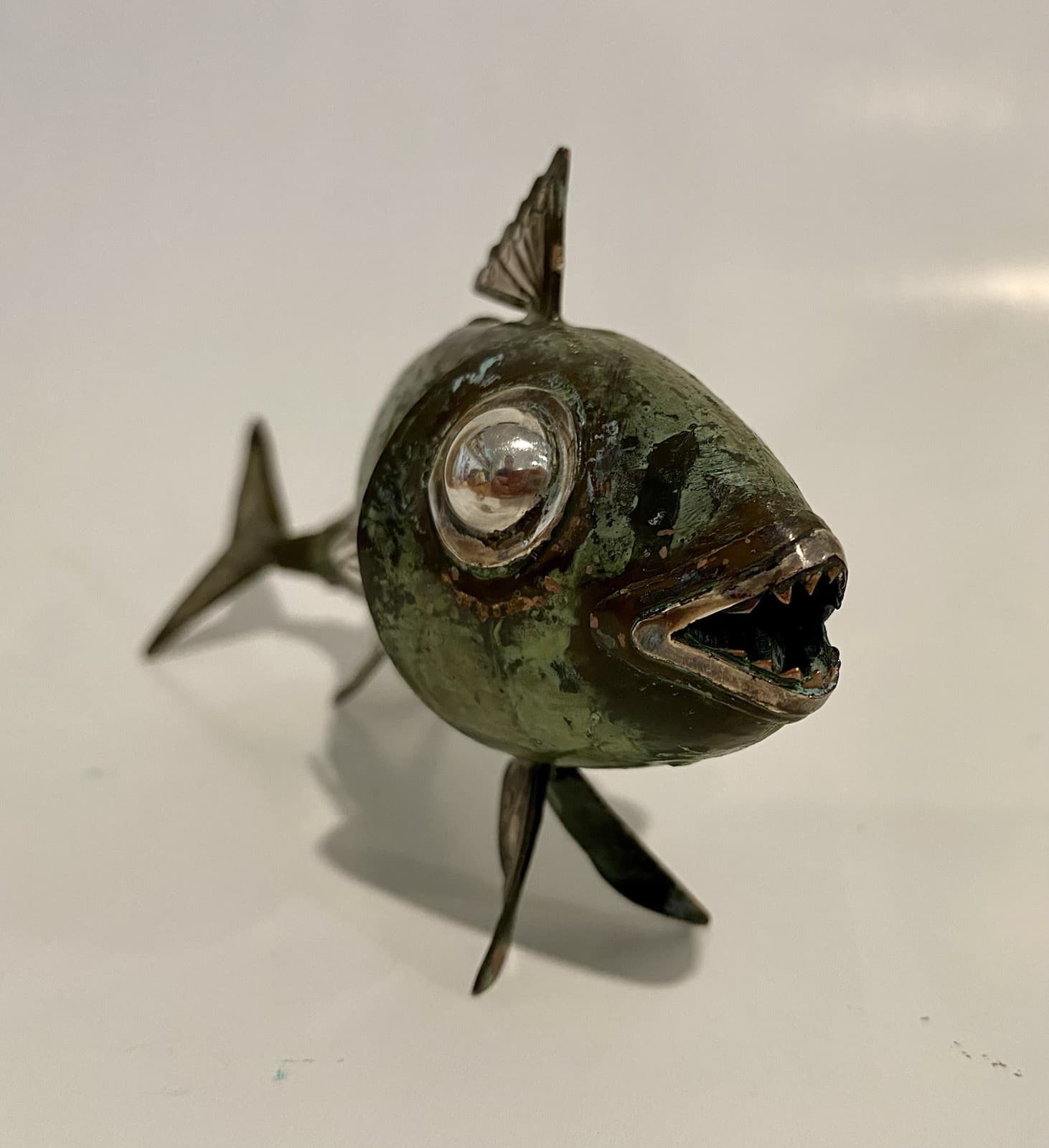 Graziella Laffi Articulated Copper & Sterling Silver fish sculpture 3