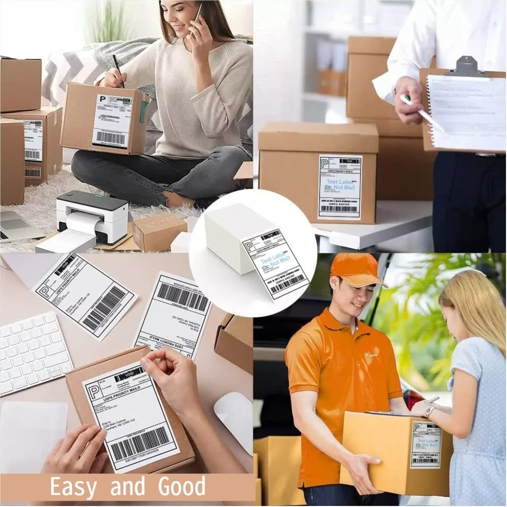 500 Stack 4" x 6" Direct Thermal Shipping Labels Zebra, Rollo and any Printers 4