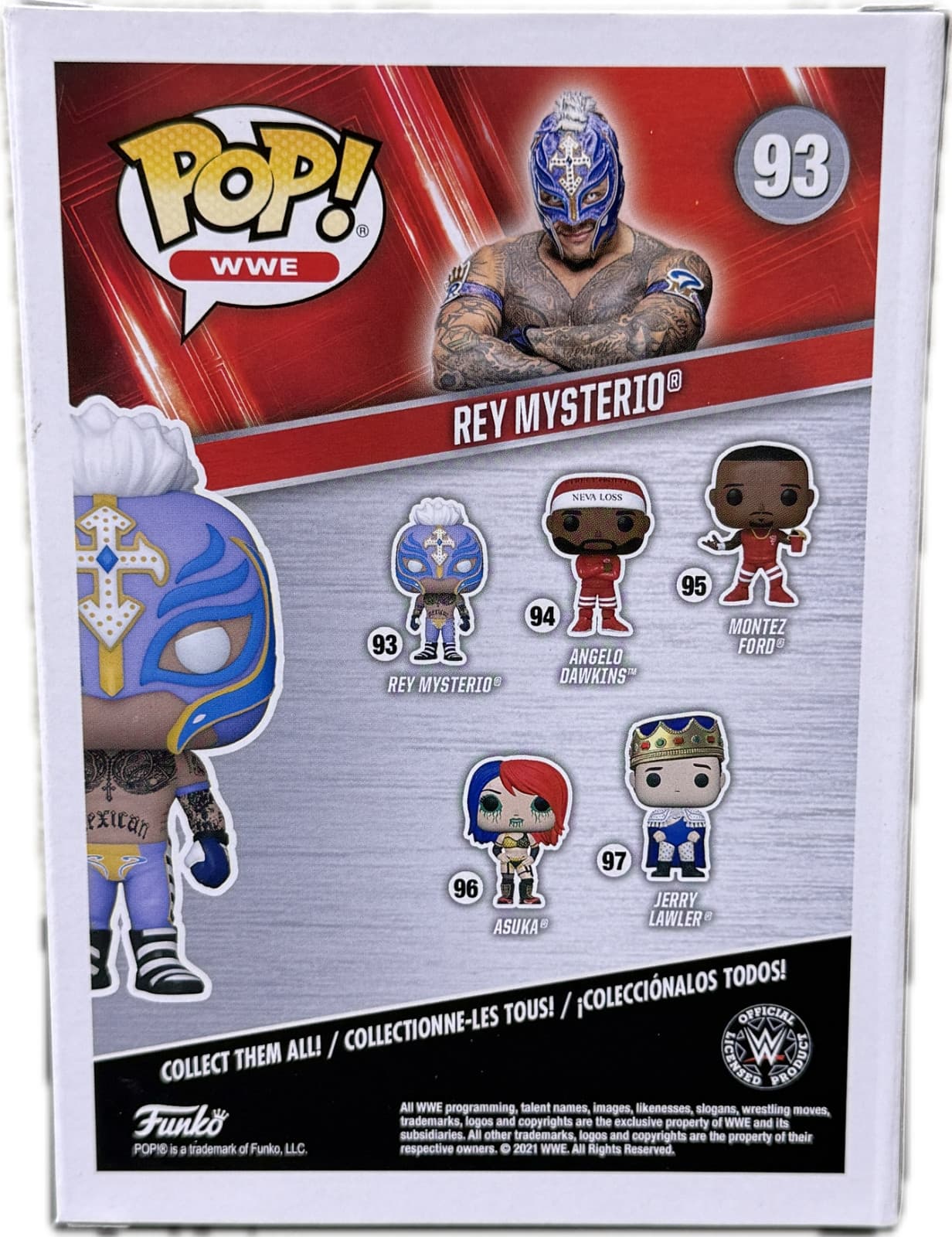 Rey Mysterio Signed Autographed Funko POP Figure #93 JSA Authenticated Red 3