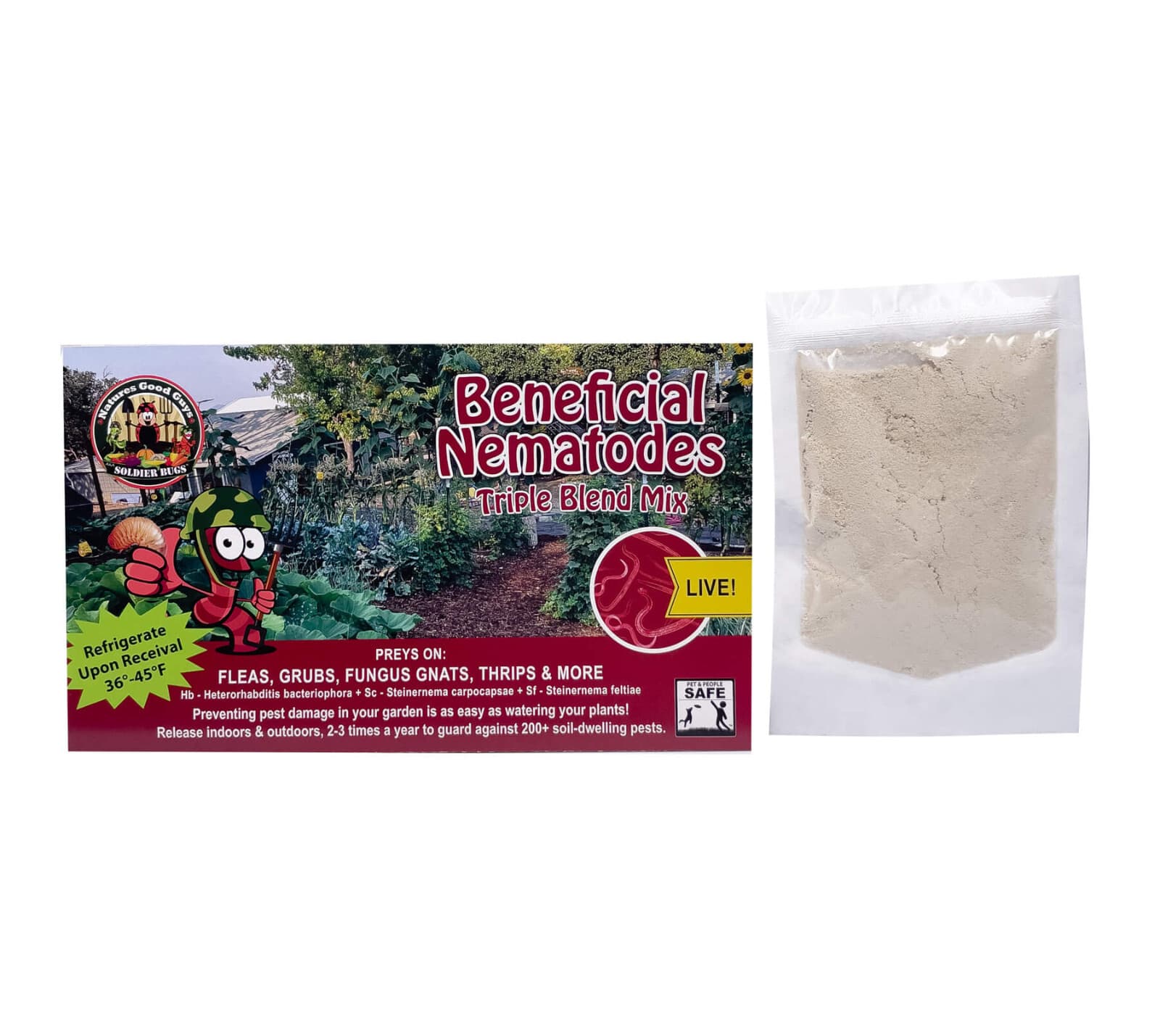 30 Million Beneficial Nematodes Triple Blend HB+SC+SF Targets 200+ Soil Pests