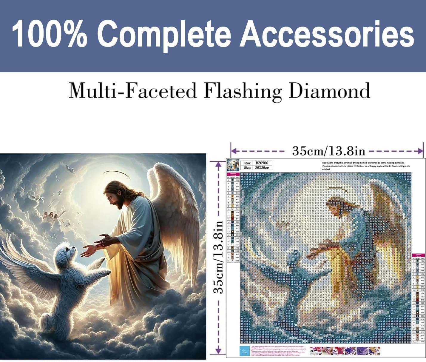ijbnhd 5D Jesus Diamond Art Kits for Adults, 5X5X0.5,  2