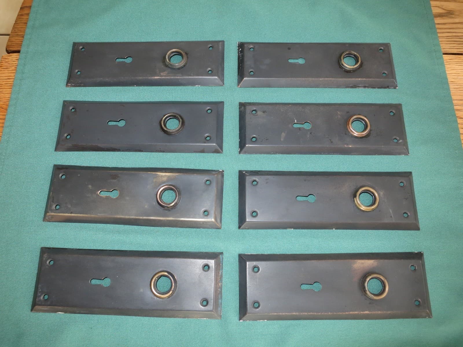 Antique/Vintage Door Backplates Knob Backplate Brass Old Door Hardware Lot of 8 2