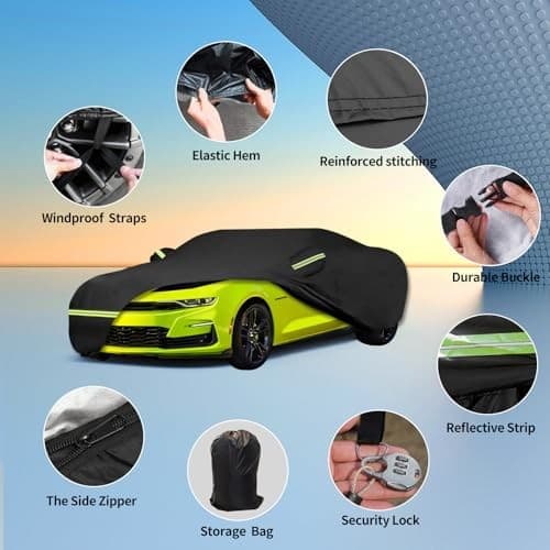 Waterproof Car Covers for 2010-2023 Chevy(Black) Custom Heavy Duty Camaro 3