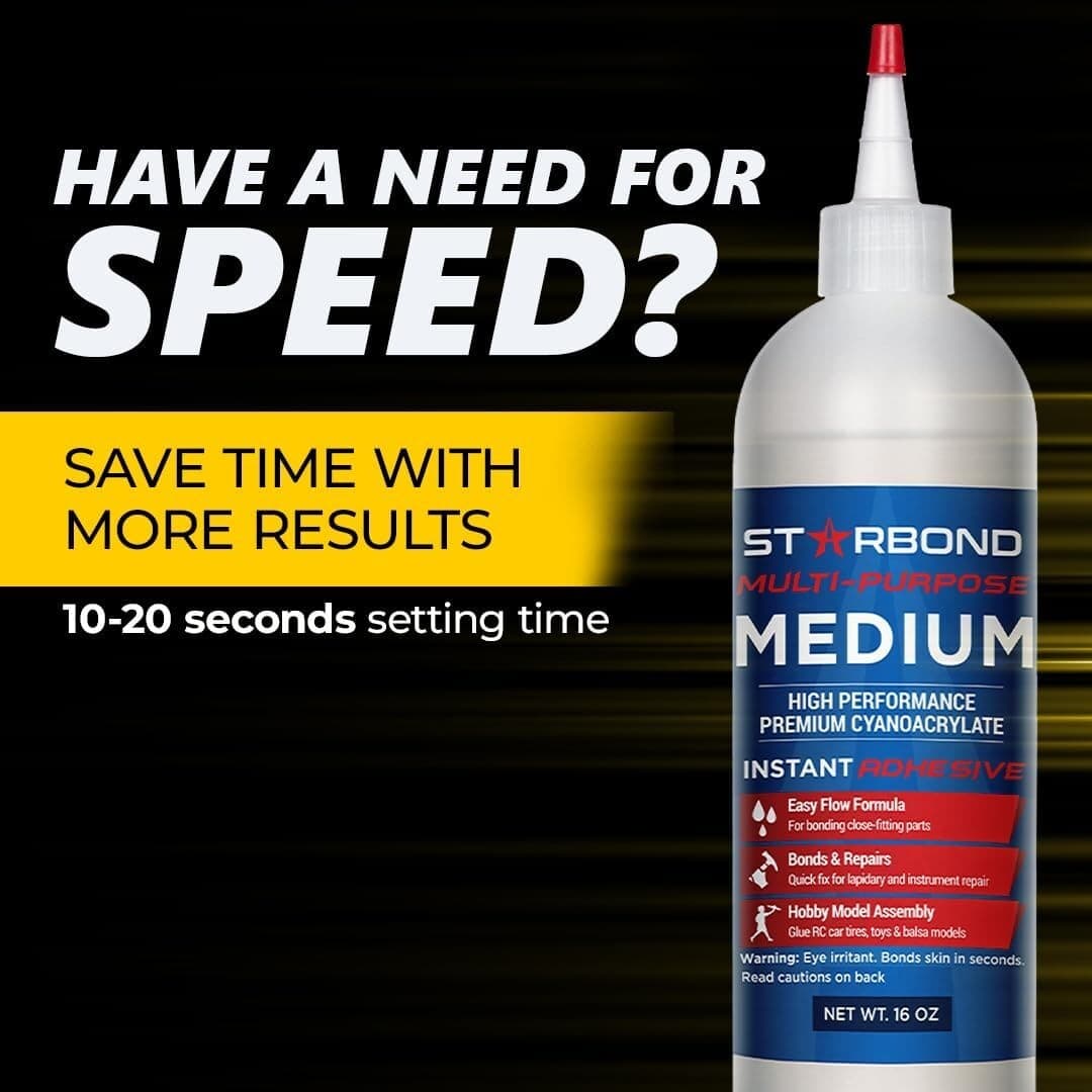 Starbond 16 oz. Multi-Purpose Medium- Super Glue (Premium Cyanoacrylate CA Glue) 3