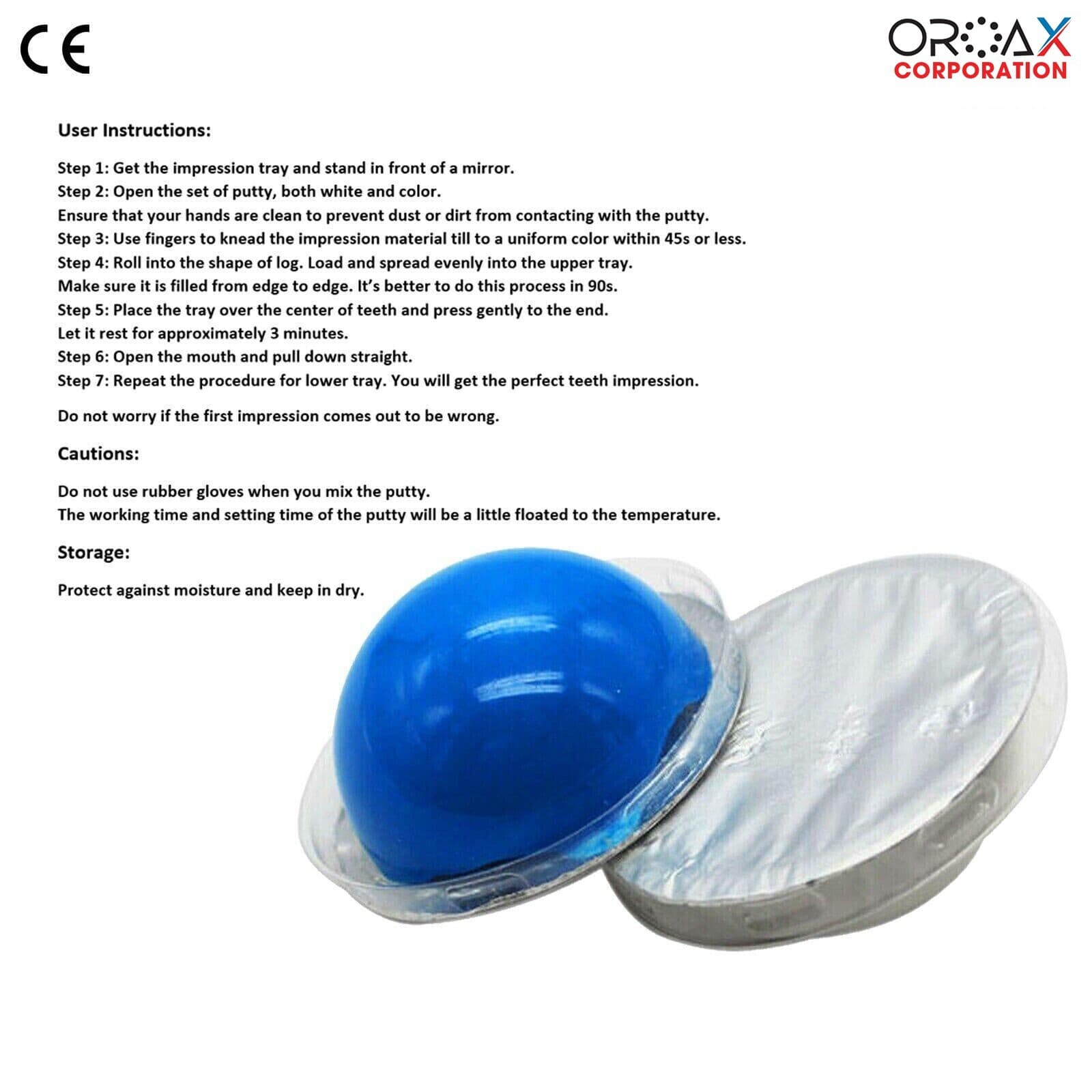 Dental Hydrophilic Firmer Teeth Impression Putty Custom Mold Firmer Teeth Putty 5