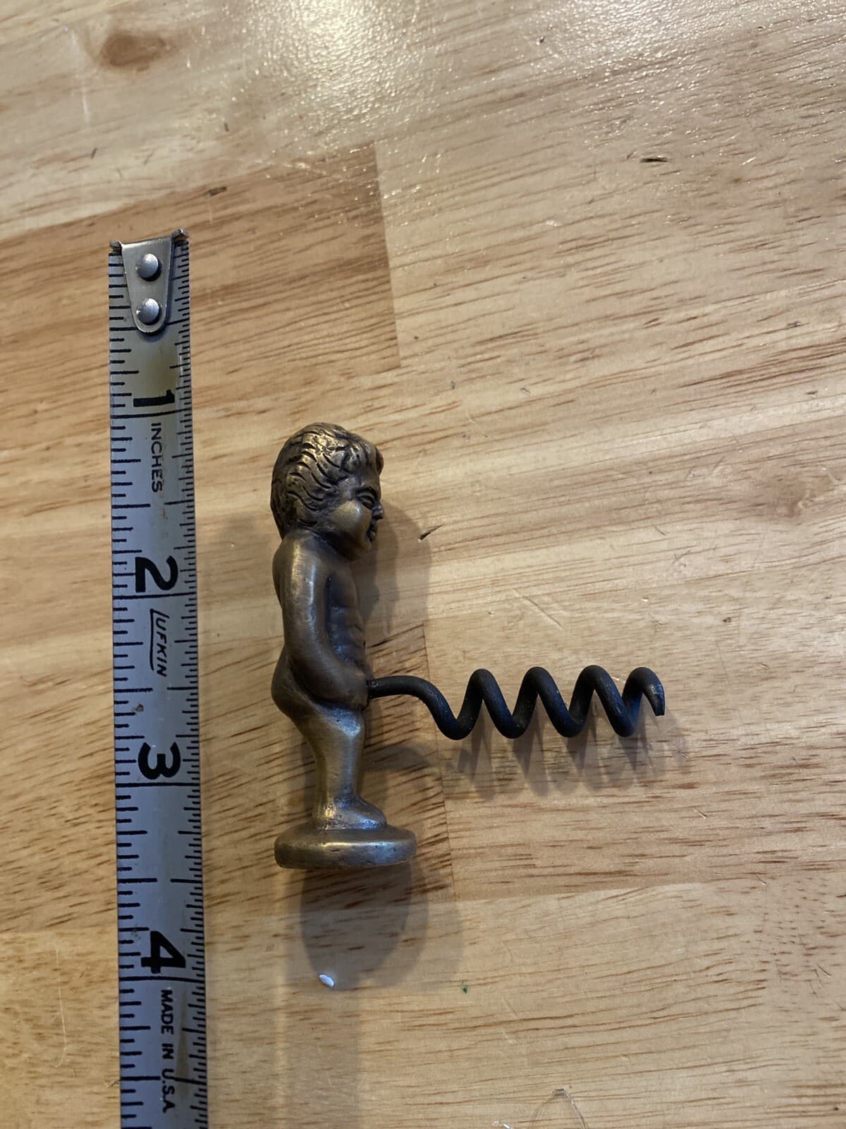 White Elephant Corkscrew Wine Bottle Opener Patina BRASS Holiday Funny Gag Gift 2