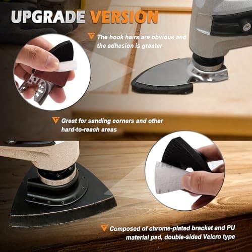 104Pcs Oscillating Tool Detail Sanding 104 Triangle and Finger Sanding pads 5