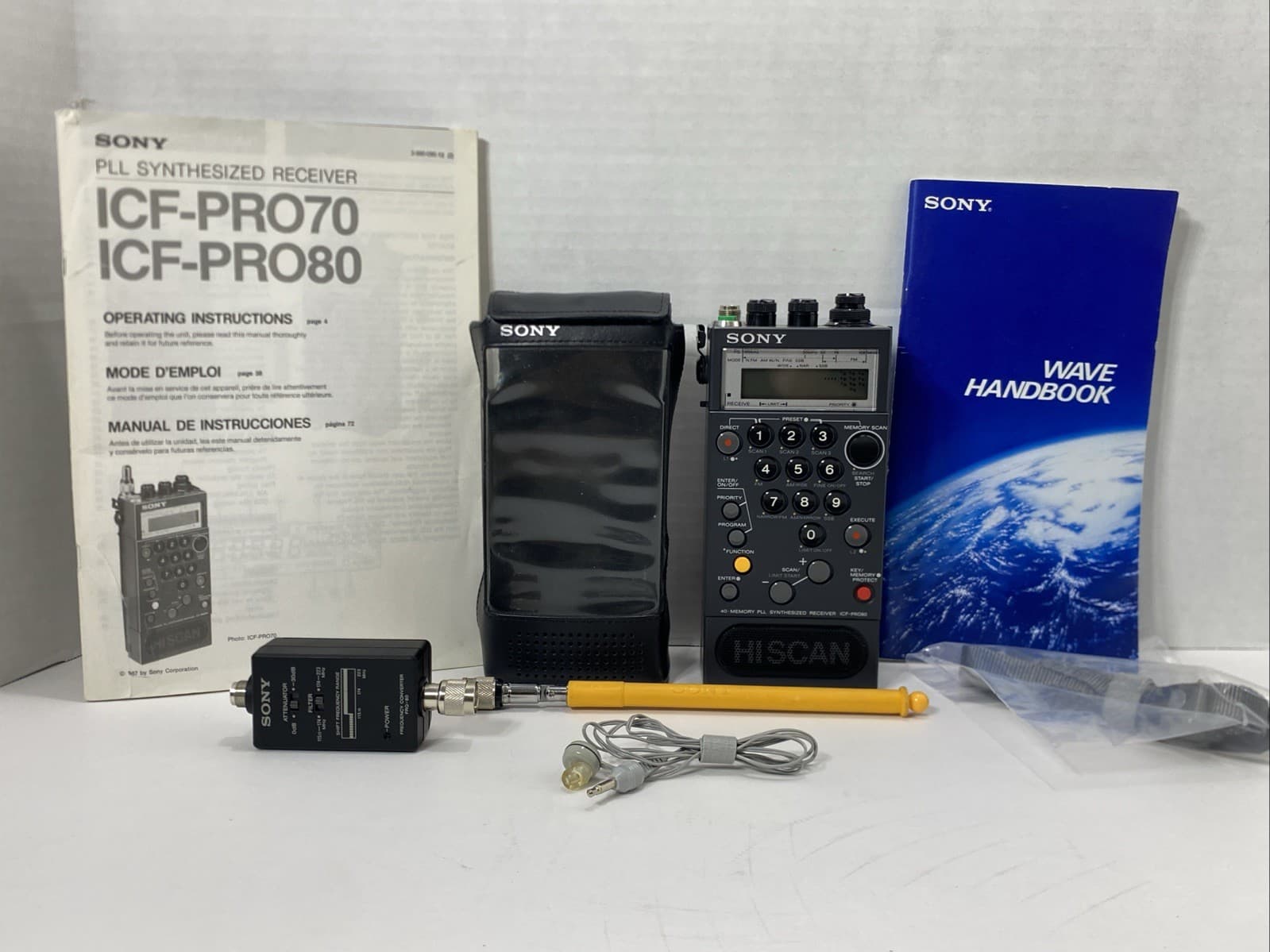 Sony ICF-PRO80 PLL SYNTHESIZER RECEIVER ALL BAND RADIO Complete POWERS ON AS-IS