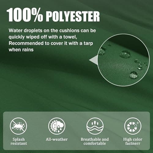 3 Pack Outdoor Furniture Cushions,High-Elastic Replacement Sponge Fits Green 5