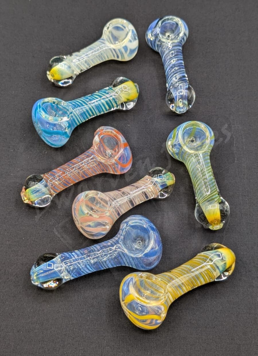 2x - 3.5" Glass Spoon Hand Pipes Tobacco Bowls - Assorted Colors 3