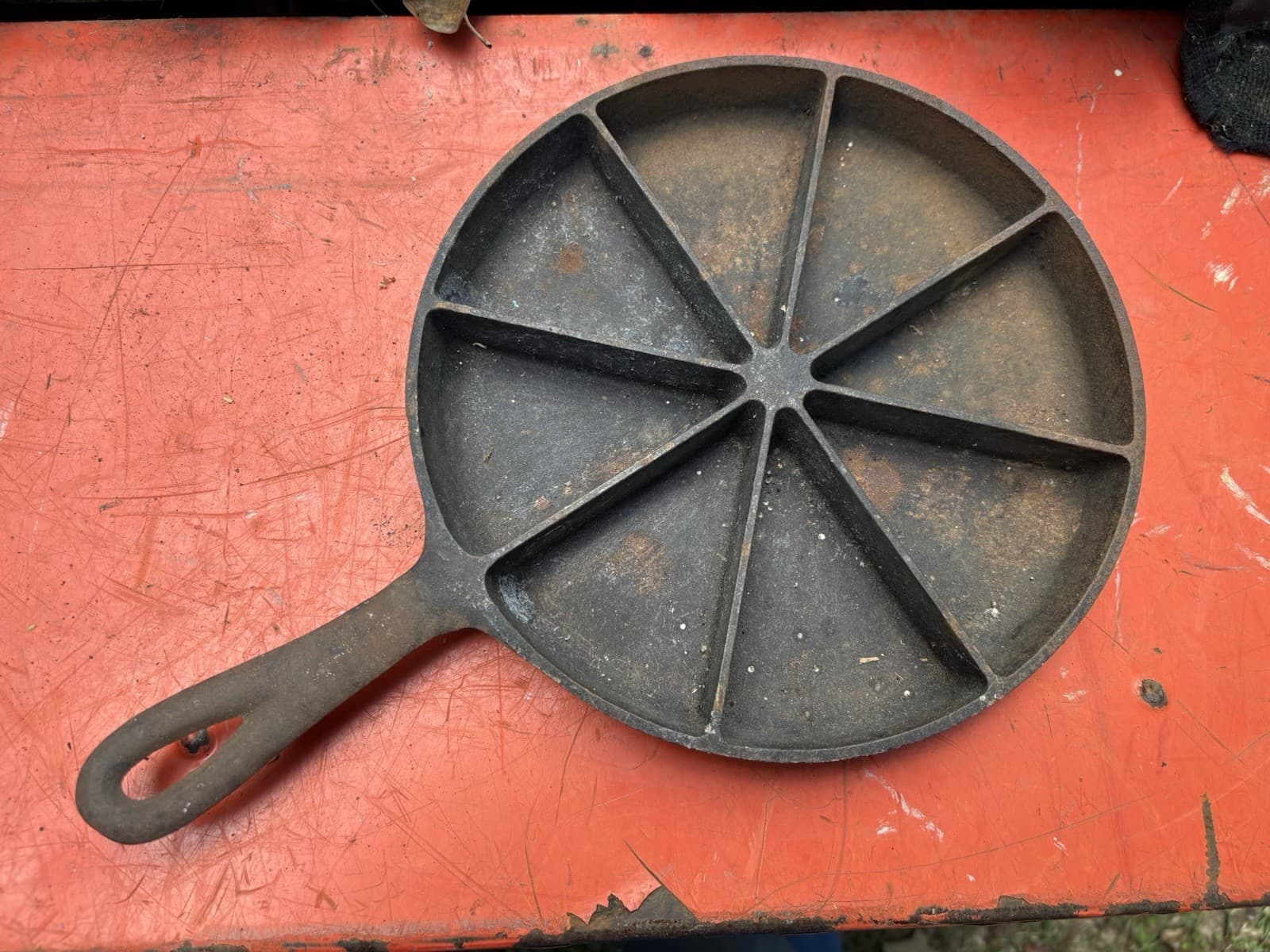BSR Cast Iron Cornbread Skillet Birmingham Stove Range 9”D 8 Wedge Pat Pend