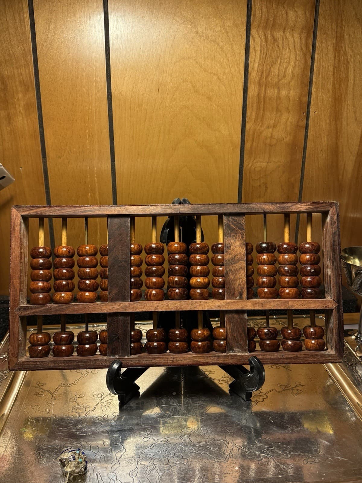 Vintage Chinese Lotus Flower Brand Abacus 91 Beads 5