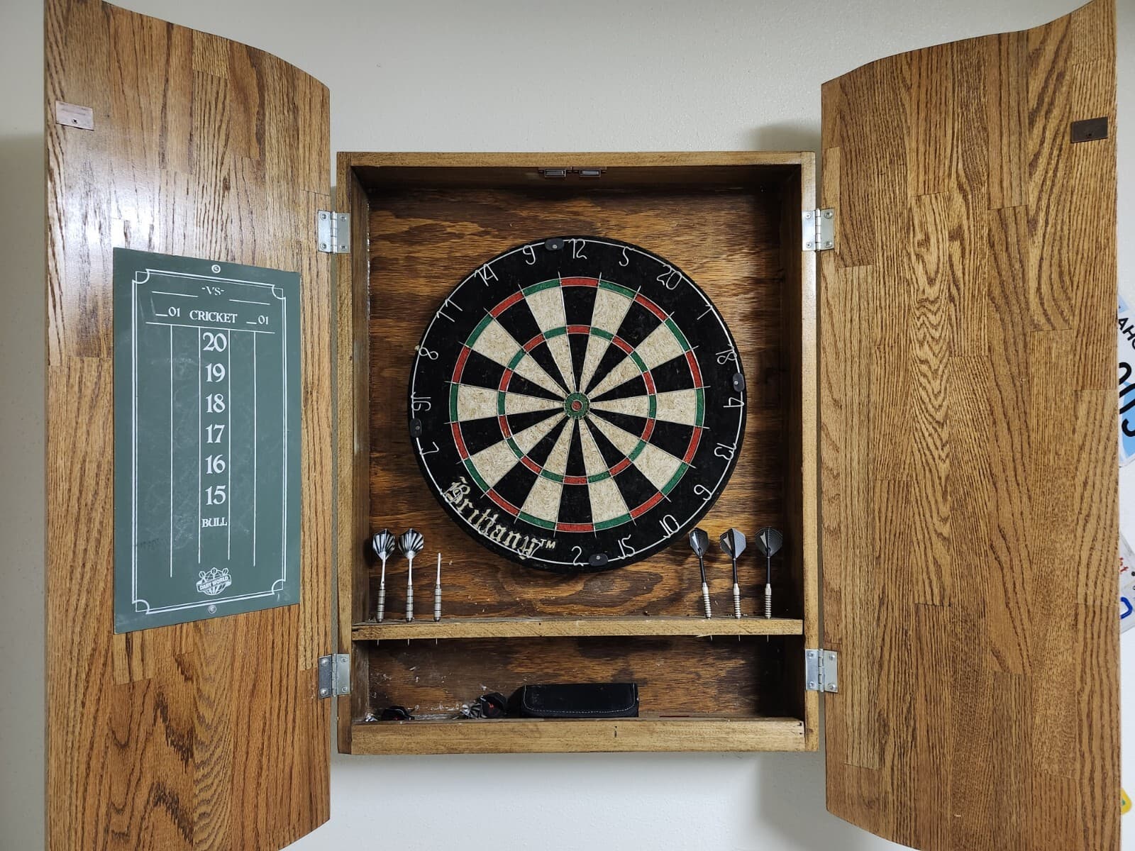 Solid Wood Dart Cabinet Set Professional Board Cricket Tournaments 2