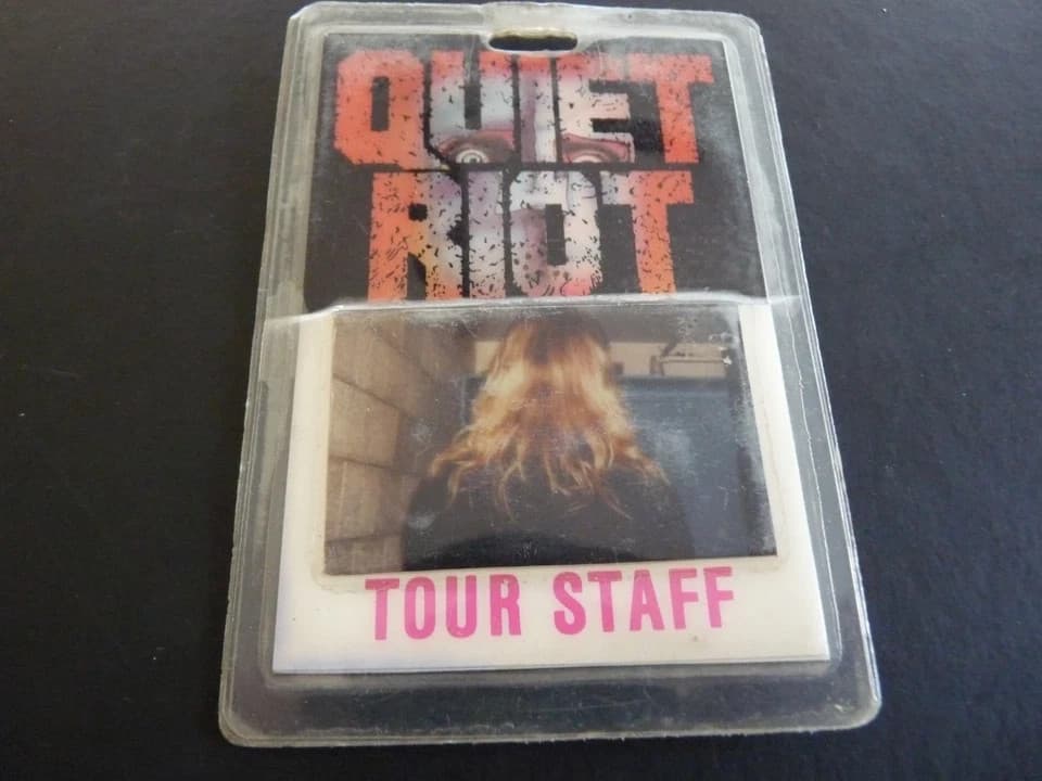 Quiet Riot QR III 1986 Band Tour Staff Issued Used Backstage Pass Laminate