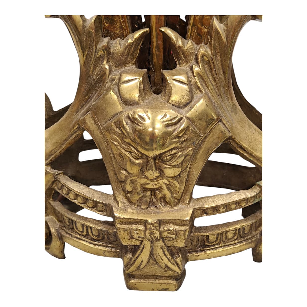 Vintage Brass Art Deco Lady Fireplace Screen Peacock Hearth Fan Patina 48" Wide 5