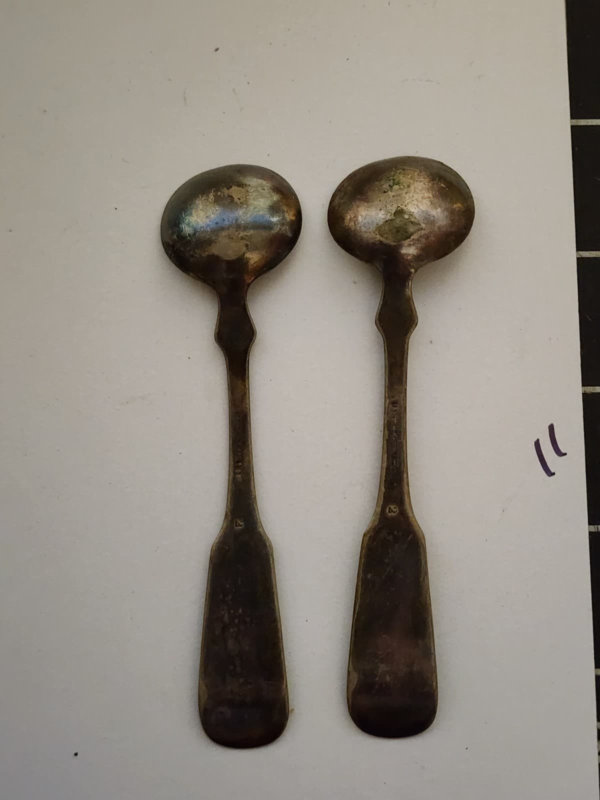 Antique 2 Open Salt Spoon or Mustard Ladle Lot Of 2 3