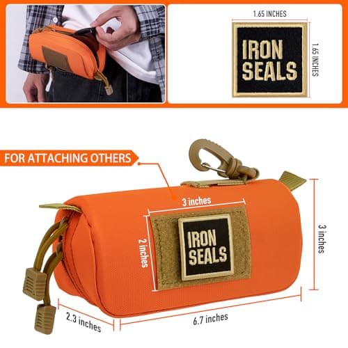  Extra Large Tactical Molle Sunglasses Case Anti-Shock Semi-hard Orange 3