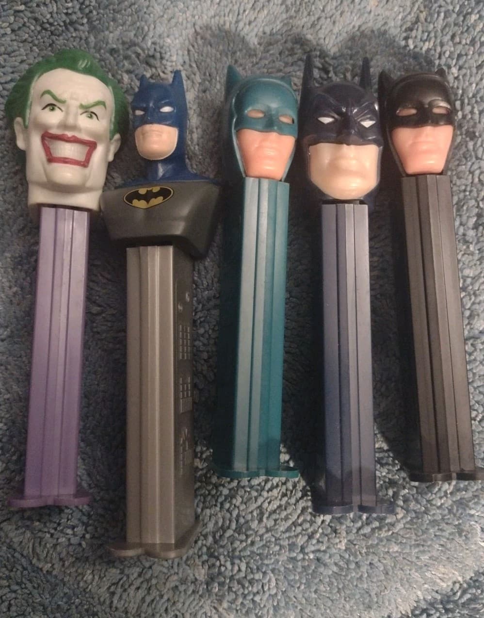 4 Batman Pez Dispensers 3 are 1985 +1/1995 & a Joker 95, VTG DC Comics 5