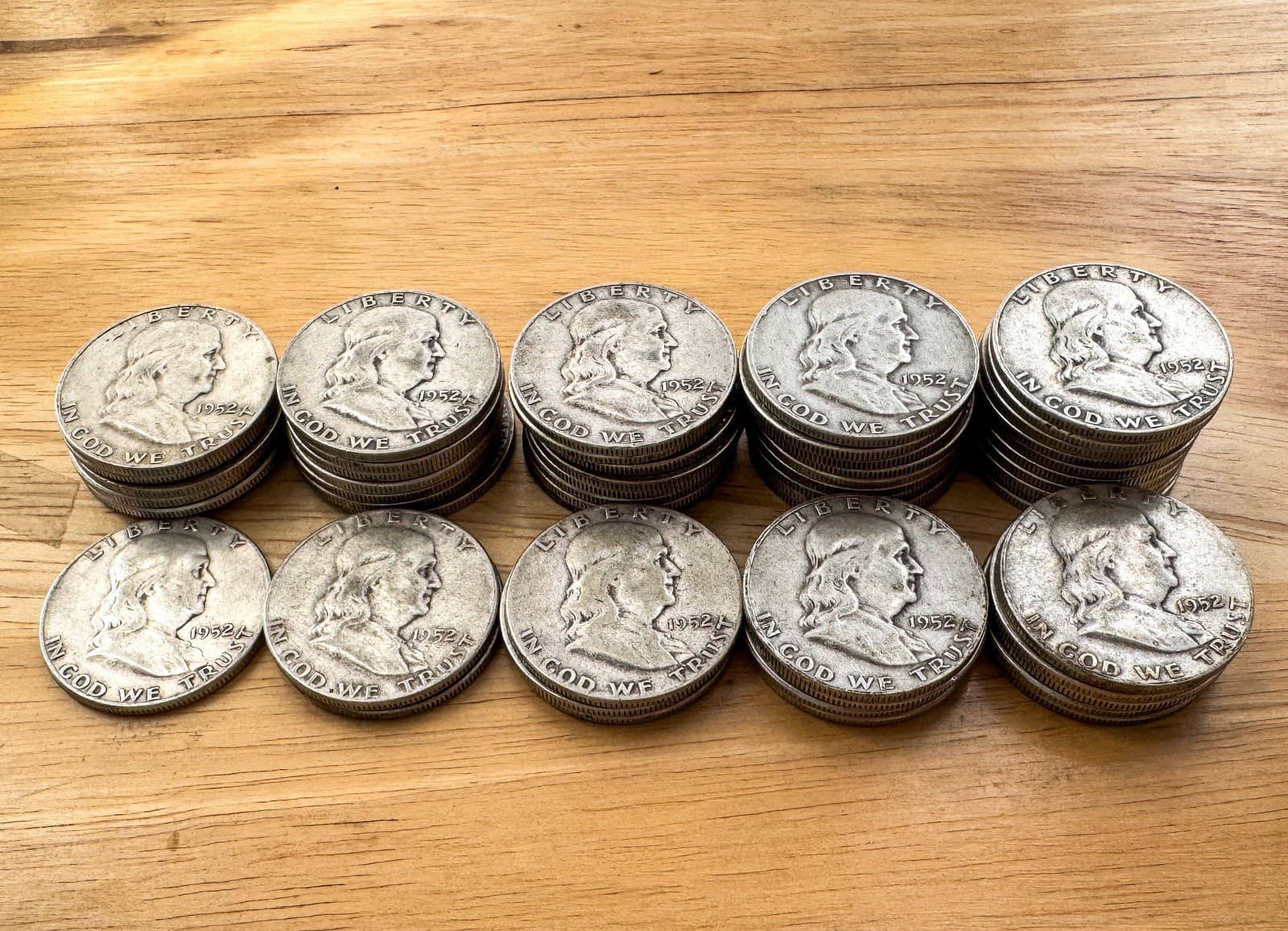 Lot of 1952 Franklin Half Dollar Coins; 90% Silver; Choose How Many; Ships Free 4
